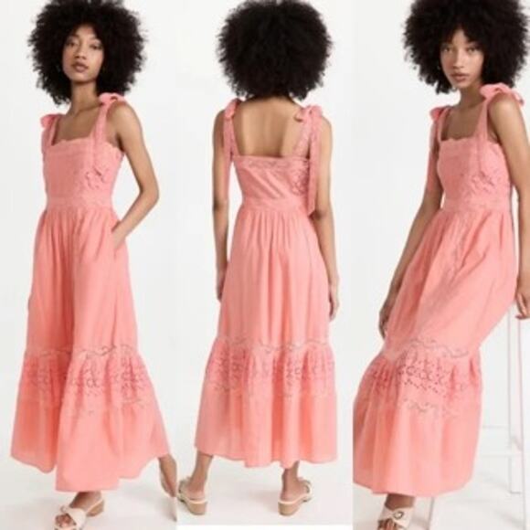 NWT LoveShackFancy 8 Ayala Dress in Peach Blossom - Picture 2 of 9